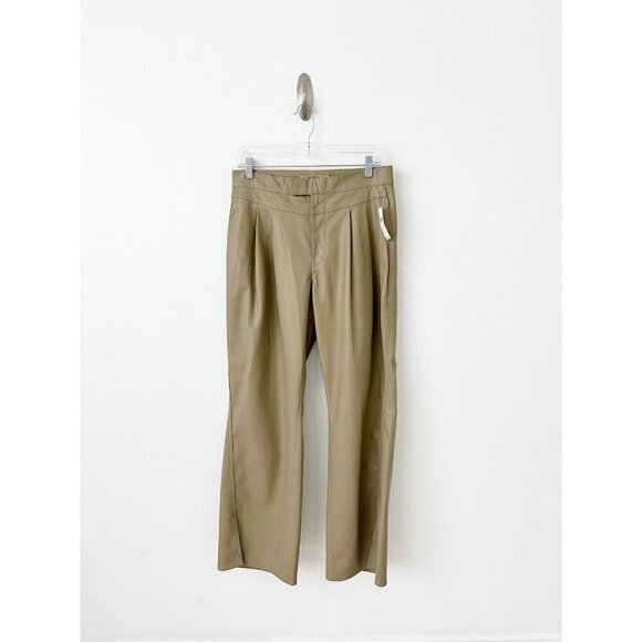 NWT Hudson High-Rise Rosie Faux Leather Trousers 27 Pants Tan $265 Chinchilla - Picture 5 of 11